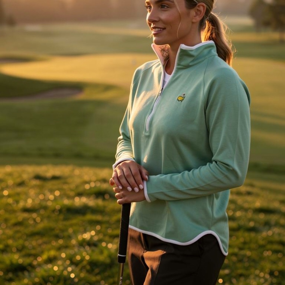 Women's Mint Green Quarter-Zip Jacket